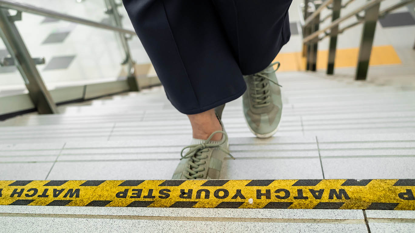 National Saftey Month is a good time to pay attention to being careful when going up and down stairs