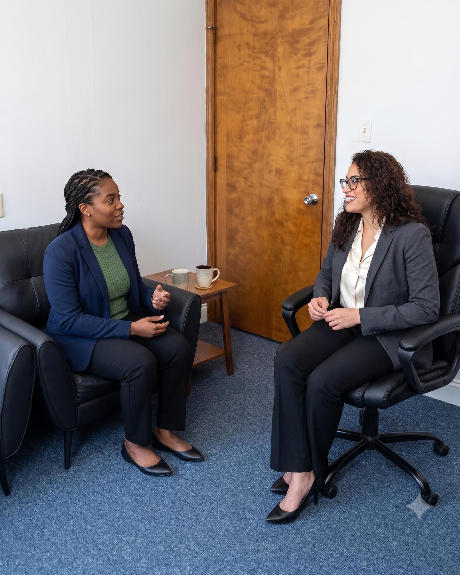 Gretchen and client in philadelphia pa office
